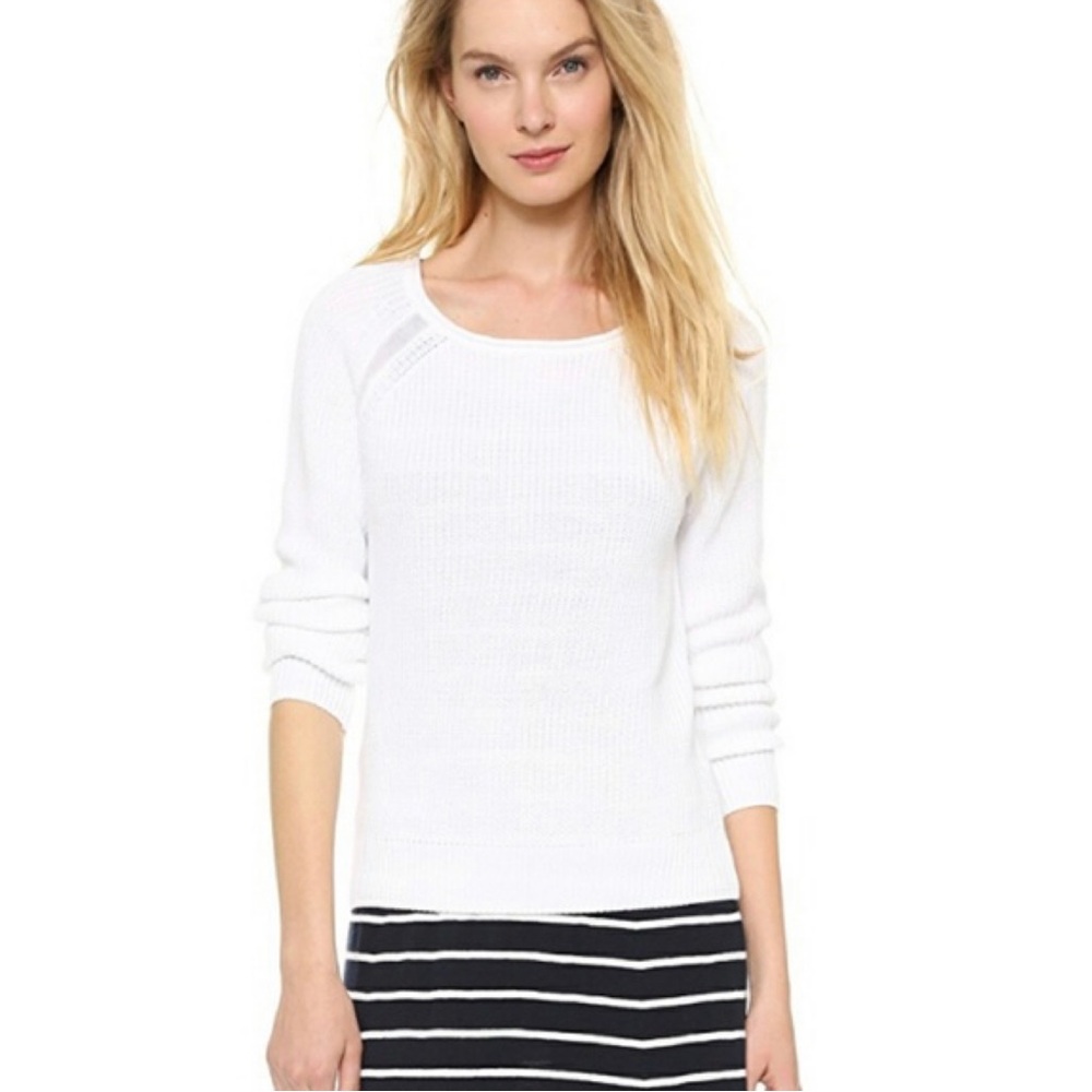 Vince White Crewneck Sweater with Detail Size S